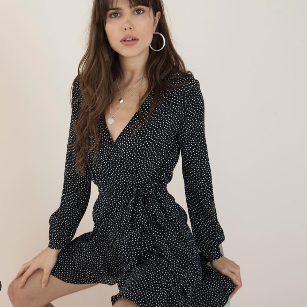 Wrap polka dot dress
